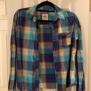 Plaid Hollister button down shirt